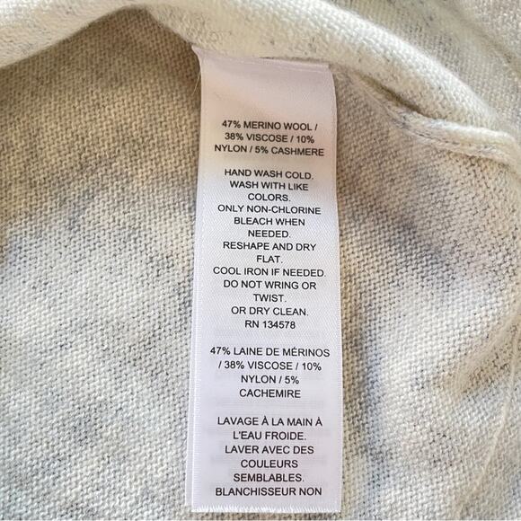 Vineyard Vines Cashmere Sweater Crewneck Soft Cozy Warm Fringe Gray Size XS - Picture 5 of 7